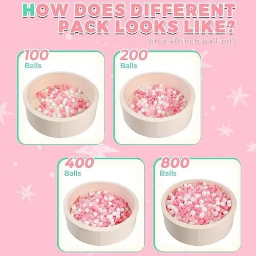 TRENDPLAY Ball Pit Balls Star and Heart Shapes for Toddlers - 50 100 200 500 Count Plastic Balls for Ball Pit Fun and Play thumbnail 7