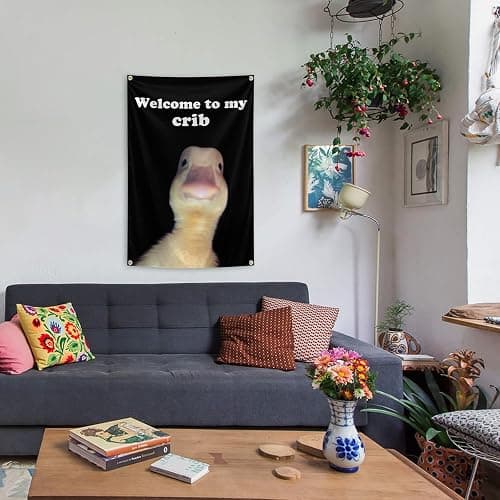 Welcom to My Crib Flag 2x3 Ft Flag with Brass Grommets for Man Cave Teen Boys and Girls College Dorm Room Decor Outdoor Yard Signs Parties thumbnail 2