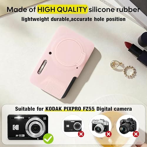 CboZpfa Case for KODAK PIXPRO FZ55 Digital Camera Accessories,Soft Silicone Protective Case,Removable Lens Cover,Slim Fit,with 2Pack Screen Protectors and 1 Wrist Strap thumbnail 5