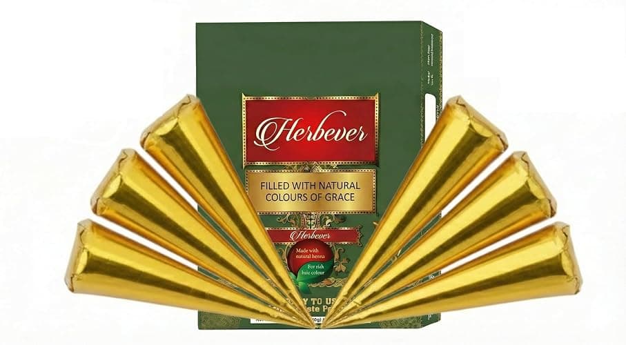 Herbever 12-Pack Ready to Use Henna Hair Color Cones – Reddish Brown Henna Paste Tubes for Spot Hair Coloring & Root Touch-Up – Long-Lasting Henna-Based Hair Color for Women thumbnail 3