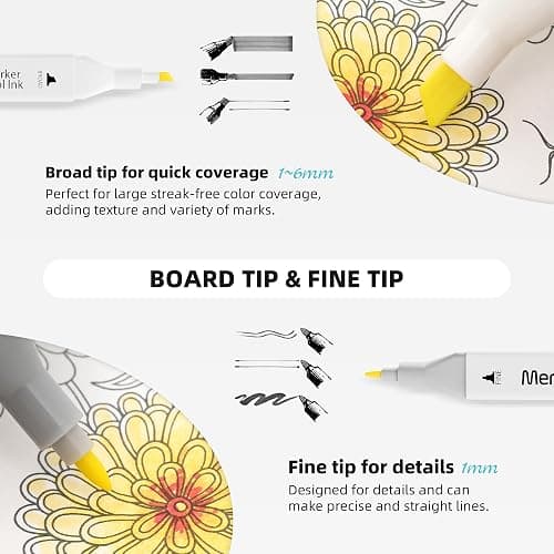 MemOffice 100 Colors Dual Tip Artist Alcohol Markers Set with Carrying Case - Perfect for Coloring, Drawing, Sketching, Card Making and Illustration - Perfect for Adults thumbnail 3