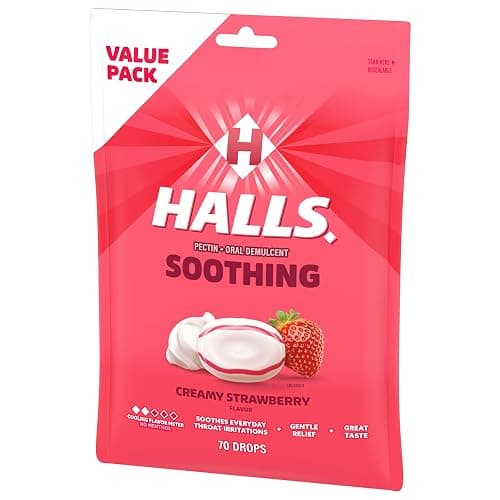 HALLS Throat Soothing Creamy Strawberry Throat Drops, 70 Drops thumbnail 11