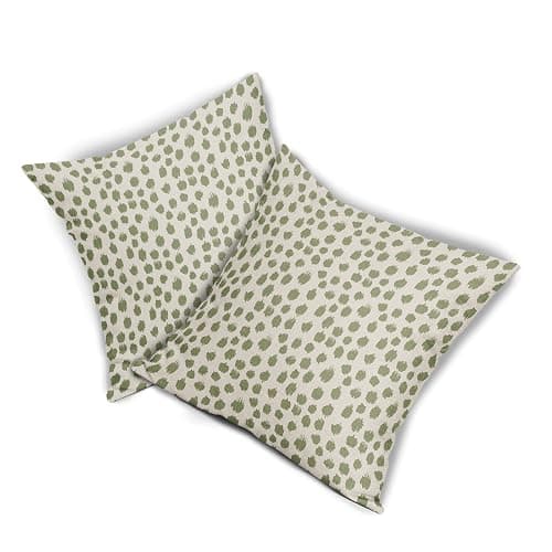 Sage Green Cream Pillow Covers 20x20 Set of 2 Boho Design Polka Dot Throw Pillows Modern Brush Strokes Print Decorative Outdoor Pillowcase Square Cushion Cover Linen Pillow Case for Sofa Couch Bed thumbnail 8