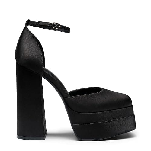 DREAM PAIRS Women’s High Chunky Platform Closed Toe Block Heels Square Toe Ankle Strap Dress Wedding Party Pumps Shoes Aurelia thumbnail 4