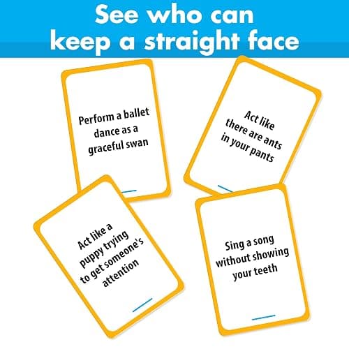 BRAVEBUG You Laugh You Lose Game - Funny Charades Kids Games - Board Games for Kids & Teens - Try Not to Laugh Challenge - Sleepover Party Supplies for Girls, Birthday Game for Family, Kids & Girls thumbnail 3