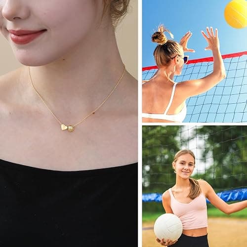 ESPVO Softball/Soccer/Volleyball/Basketball Necklace for Girls Women, Sports Accessories Jewelry Christmas Gift for Lovers 16+3 Inches thumbnail 3