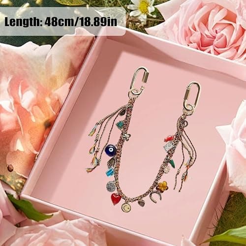 LSBDJDL Chain Beaded Rope Braided Keychain for Handbag Purse Backpack Accessories for Bag Purse Accessories for Women thumbnail 2