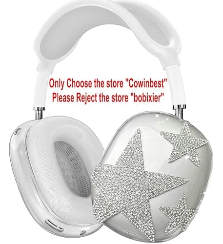Case Cover for AirPods Max Headphones,Clear Soft Ear Cups Cover Accessories for Apple AirPods Max (2024/2020) (Stars) thumbnail 6