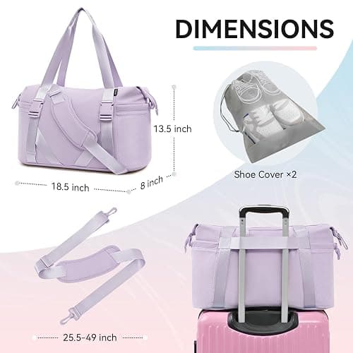 MAXTOP Women's Gym Yoga Duffle Bag with Shoe Pouch,Multi-Purpose Overnight Travel Bag for Gym,Work, Dance, Sports thumbnail 3