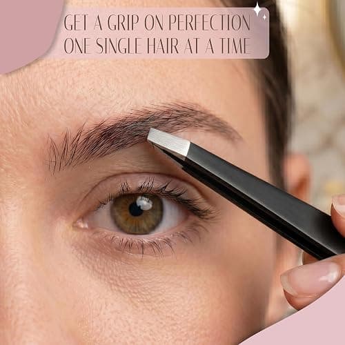 NARZ 4Pcs Professional Twezers for Women Facial Hair Stainless Steel Precision Tweezers for Ingrown Hair Eyebrow Tweezer for Men & Women (Black Set) thumbnail 7