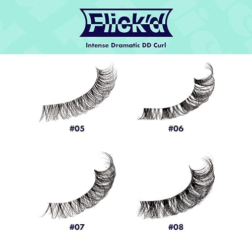 i-ENVY Flick'd D-Curl Strip Lashes Volume Bouncy Natural Clear Band Cat Eye Dramatic Trendy Extensions Reusable Eye Lashes thumbnail 5