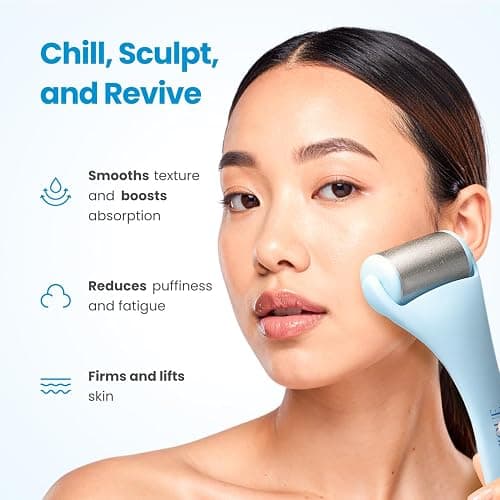 PLANTIFIQUE Ice Roller for Face & Eyes - Reduce Puffiness & Rejuvenate Skin | Stainless Steel Face Roller with Cooling Gel Beads - Lymphatic Drainage Massager - Cold Therapy for Skin thumbnail 5