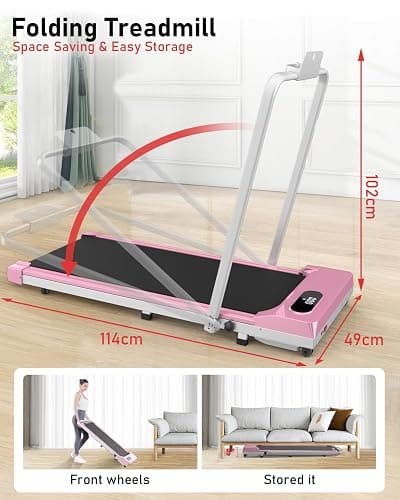 Tapis de Course 4 en 1 Pliable avec Pente 7% – Tapis de Marche Électrique 8 km/h, Moteur 2,5 CV, Système d’Amorti Avancé, Écran LCD, Cadre Renforcé, 130 kg Max – pour Maison & Bureau thumbnail 7