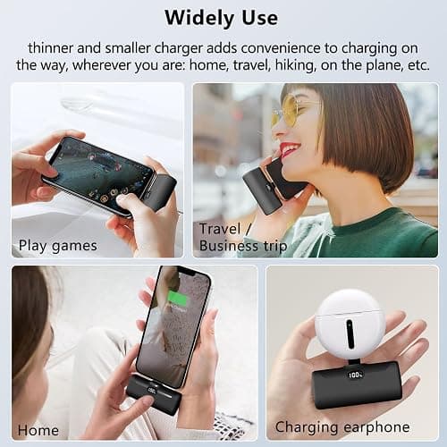 LUCKYDUO Portable Charger for iPhone 16/15 with Phone Holder,5000mAh Small USB C Power Bank with 12W PD LED Display, Mini Portable Battery Phone Charger for iPhone 15 Series/Samsung/Huawei, Android thumbnail 6