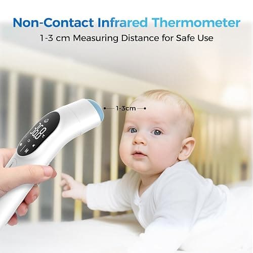 Thermometer Forehead and Ear Thermometer Digital Infrared Thermometer Baby Thermometer Accurate 1s Measure 40 Set Memory Mute Mode LED Screen for Adults Kids Fever Alarm with Storage Bag thumbnail 2