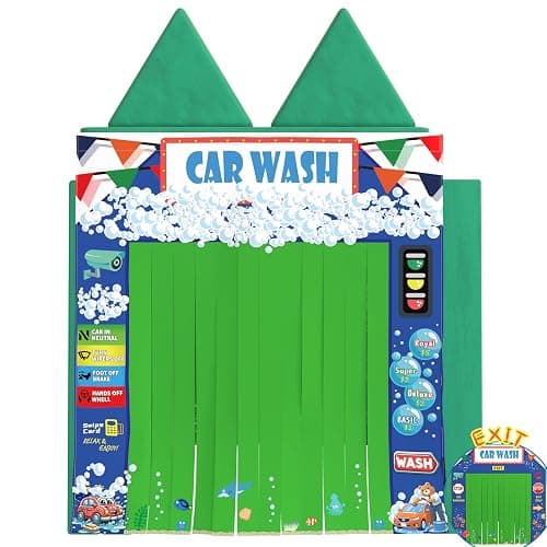 DLOREUK Play Panel for Kids Play Couch Foam Sofa Childrens Home Play Modular Couch (Sofa not Included) - Car Wash - Set of 2 (Entrance & Exit) - Image 1