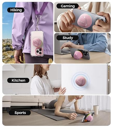 Portable Speaker Phone Stand Gifts: Easter Basket Stuffers for Teens Adults, 2 in 1 Magnetic Bluetooth Speakers, Loud Sound IPX5 Waterproof/9 Light Modes/TWS, Home/Office/Travel Essentials-Rose Pink thumbnail 8