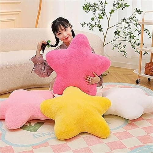 Herfair Kuschelkissen Kinder Sternkissen, Weiche Flauschige Sternform Zierkissen Sofakissen, Plüsch Kissen Dekokissen für Kinderzimmer Schlafzimmer Deko (Weiß,30 cm) thumbnail 3