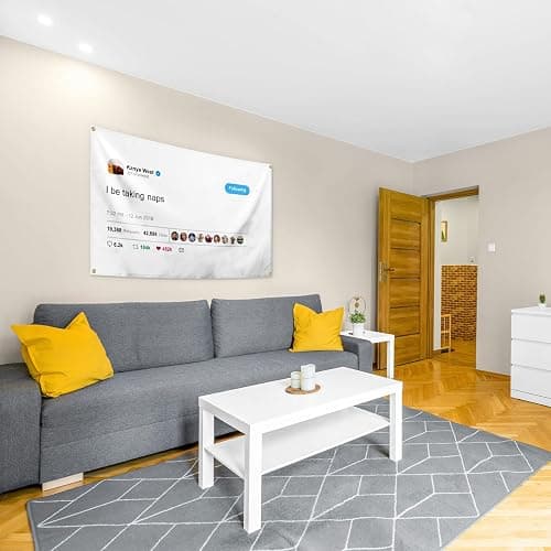 I Be Taking Naps Kanye West Flag Tweet Flag 3 × 5 Feet Funny Flags with 4 Brass Grommets Wall Hanging Decor for Bedroom College Dorm Room Parties Home Decorations thumbnail 7