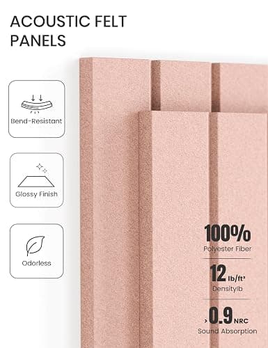 Fluxynara 48" x 36" Large Felt Bulletin Board, Pink | 12 Pack Cork Board Alternative with 60 Safe Adhesive Tabs, Pin Boards for Wall Decor, Home, Office, Classroom,Dorm thumbnail 5