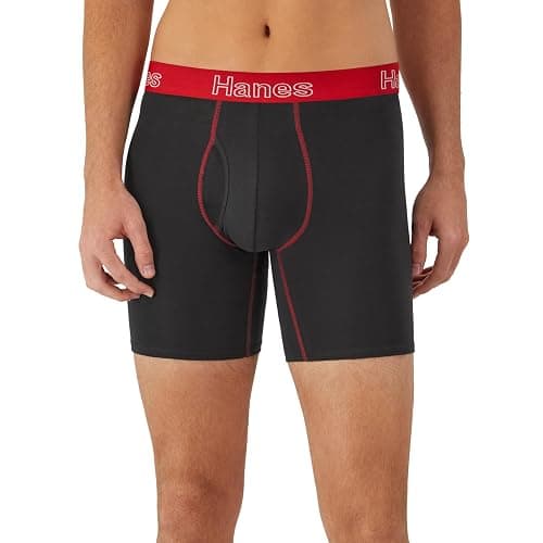Hanes Men's Boxer Brief Underwear Pack, Stretch Cotton Boxer Briefs for Men, Moisture-wicking, 6-pack thumbnail 2
