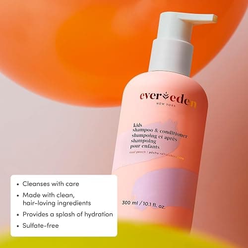 Evereden Kids Shampoo and Conditioner 2-in-1: Cool Peach, 8.5 fl oz. | Clean, Vegan, & Gentle Care for Kids | Toddler Shampoo and Conditioner for Healthy Scalp & Hair | Age 4+ thumbnail 2