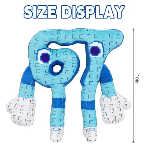 67 Plush Toy 10 Inches Soft Stuffed Number Character Inspired by Steal A Brainrot – Cute Blue Pixel-Style Plushie for Kids and Collectors (A-Number-67) thumbnail 3