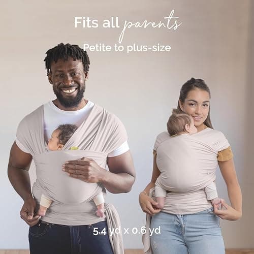 Boba Baby Wrap Carrier – Original Baby Sling Carrier for Newborns (7–35 lbs), Soft, Secure, Hands-Free & Ergonomic, Ideal for Comfortable Bonding, New Parents (Serenity Organic Stone) - Serenity Bamboo (Extra Soft) - Serenity Organic Stone thumbnail 6