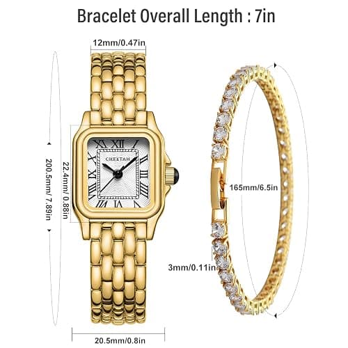 CHEETAH Women’s Gold Bangle Watch and Bracelet Set thumbnail 6