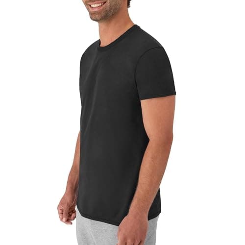 Hanes Men's Undershirt Packs, Stay-Tucked Soft Cotton Undershirts, Best Undershirts for Men, White/Black/Asstd Multipacks thumbnail 3