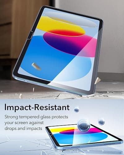 ESR 2 Pack Screen Protector for iPad A16 11th/10th Gen 11/10.9 Inch, 9H | 2025/2022,Tempered Glass with Alignment Frame, Anti-Scratch, Bubble Free, HD Clarity, Apple Pencil Support thumbnail 5