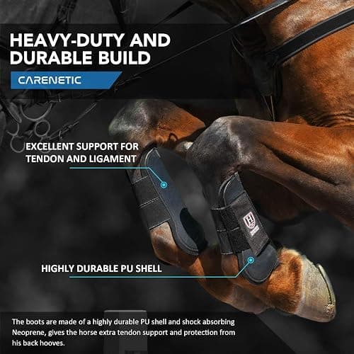 Harrison Howard Horse Tendon Boots Open Front/Fetlock Boot for Horse Protective Boots for Jumping, Trail Riding Set of 4 thumbnail 5