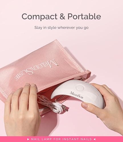 MelodySusie Pocket-Sized LED UV Nail Lamp with Ultra-Lightweight Design, P-ART04 UV Light Cures All Soft Gels at Home, Especially Instant Nails, Semi-Cured Gel, Base Coat & Top Coat (White) thumbnail 4