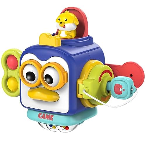 TOHIBEE Montessori Toys for 1 Year Old, Sensory Toys for Toddlers 1-3, Activity Busy Cube Travel Baby Toys, 1 Year Old Boy Girl Gifts for 12-18 Months Toddler Learning Toys - A