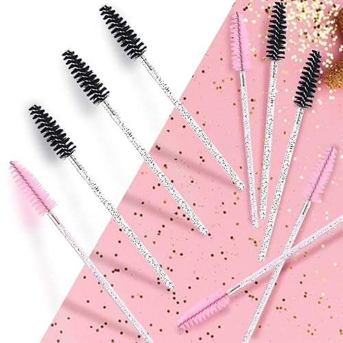 200 Pcs Disposable Mascara Wands,Lash Spoolies Crystal Eyebrow Spoolies Brush Eyelash Applicator Tool Spoolies for Eyebrow,Used for Eyelash Extension Eyebrows Cosmetics(Black and Pink) thumbnail 7