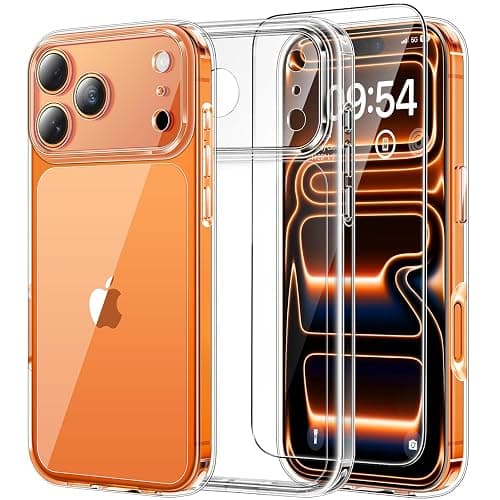 TAURI for iPhone 17 Pro Case, Full Camera Protection with Screen Protector, Anti-Yellowing Military-Grade Protection Shockproof Slim Phone Case for iPhone 17 Pro, Clear - Image 1