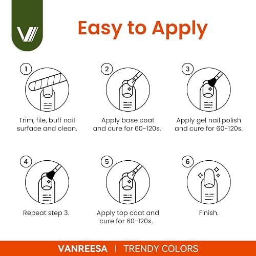 VANREESA 24 Pcs Fall Gel Nail Polish Set, 21 Colors Gel Polish with Base Coat Glossy & Matte Top Coat Orange Red Purple Green Brown Gel Polish Kit Nail Kit Gifts for Women thumbnail 7