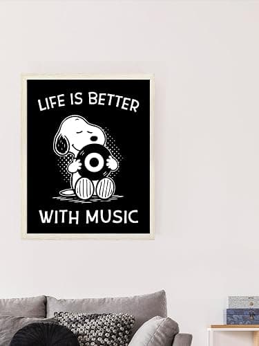 Life Is Better With Music Wall Art – 8x10 Unframed Cartoon Dog Poster – Fun Inspirational Artwork for Bedroom, Living Room, Dorm, Studio, or Office – Motivational Decor and Gift for Musicians & Fans thumbnail 7