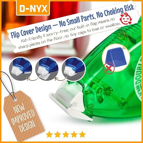 D-NYX Double Sided Tape Scrapbook Tape Roller, Adhesive Glue Runner, Scrapbooking Journaling Supplies, Must Have Glue Tape Roller for Paper Art & Craft Card Making Gift Wrapping Office School Home thumbnail 4