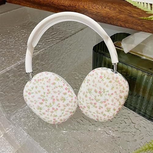 SCJLSDA for AirPods Max Case,Cute Pink Flower Design,plant Floral Shock Buffer Headphones Ear Buds Protective Cover for Girls Ladies thumbnail 5