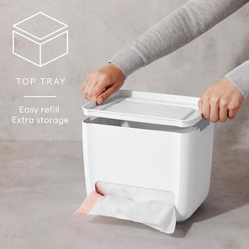 YouCopia SinkSuite Bag & Pod Dispenser, Standing Garbage Bag and Dishwasher Pod Organizer with Removable Lids for Storage, Speckled White thumbnail 6