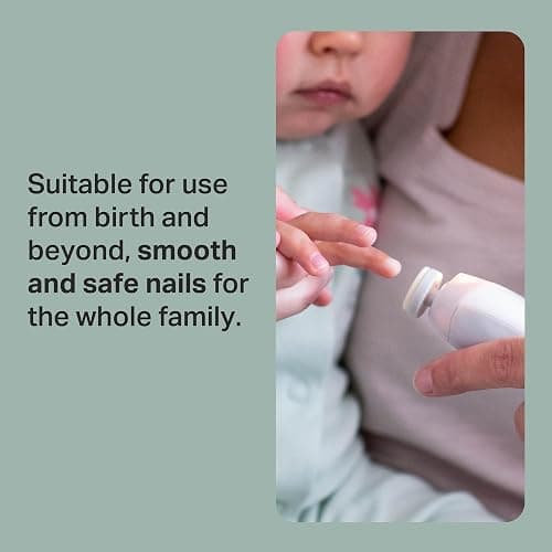 Tommee Tippee Electric Baby Nail File, with Six Filing Heads for Baby and Adult Use, Infant Nail Clipper with LED Light and Adjustable Speed and Direction Settings thumbnail 3