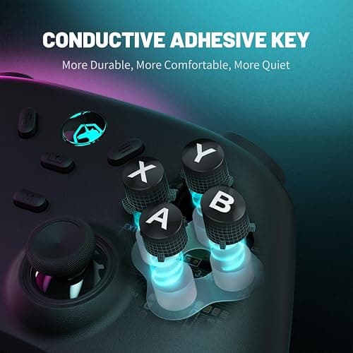 ECHTPower Wireless PC Gaming Controller - Hall Effect Joystick, 2.4G & Wired 1000Hz Polling Rate, 800mAh Battery, Adjustable Turbo/Vibration - for PC/Switch/iOS/Android thumbnail 8