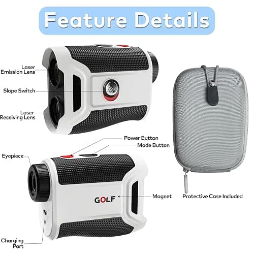 KOKVP Golf Rangefinder with Slope Switch, 1200 Yards ±0.5yd High Precision, Magnetic Mount, Vibration Flag Lock, USB-C Rechargeable & IP54 Weather-Resistant thumbnail 8