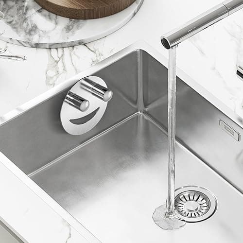 Yoshiky Stainless Steel Smiley Face Dish Sponge Holder, Silver Sink Caddy Organizer Storage with Suction Cup for Kitchen, Rv Apartment Kitchen Accessories Decor Scrubber thumbnail 7