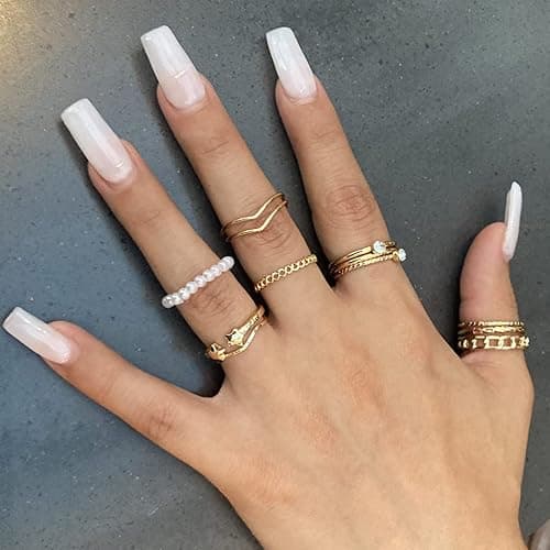YEEZII 68 Pcs Gold Knuckle Rings Set for Women, Stackable Boho Joint Finger Midi Rings Silver Hollow Carved Crystal Stacking Ring Pack for Gift thumbnail 4