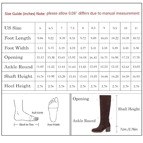 QIY Knee High Boots Women Chunky Heel Rounded Toe Tall Boots Women Block High Heel Fall Long Boots thumbnail 4