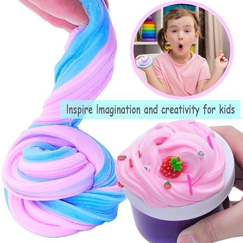 Butter Slime Kit Two-Toned 11 Packed Fidget Toy, Educational Slime Toys, Easter Egg Filling Stuffers,Birthday Gifts Prize Party Favors for Girl Boys Kids 6 7 8 9 10 11 12 thumbnail 2