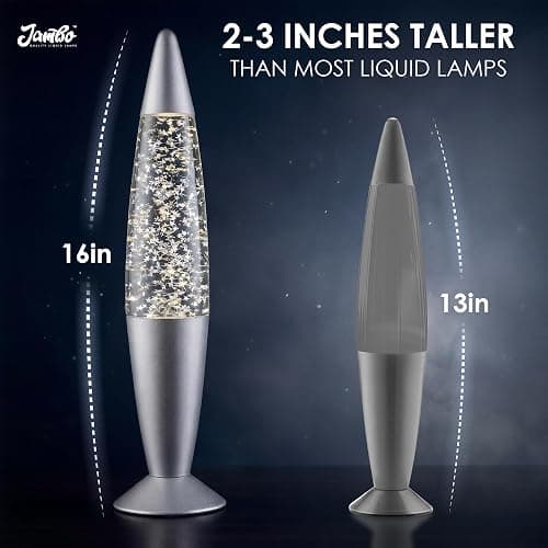 Jambo 16-Inch Silver Star Glitter Lamp I Beautiful Liquid Lamp I Entertaining for Adults and Kids I Perfect Holiday Gift - Image 1