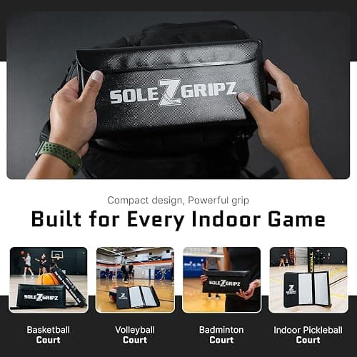 Portable Basketball & Volleyball Sticky Mat by Sola Athletics– Foldable, Reusable, Non-Slip Traction Board for Court Shoe Grip – Perfect for Hardwood Floors –60 Sticky Sheets thumbnail 4